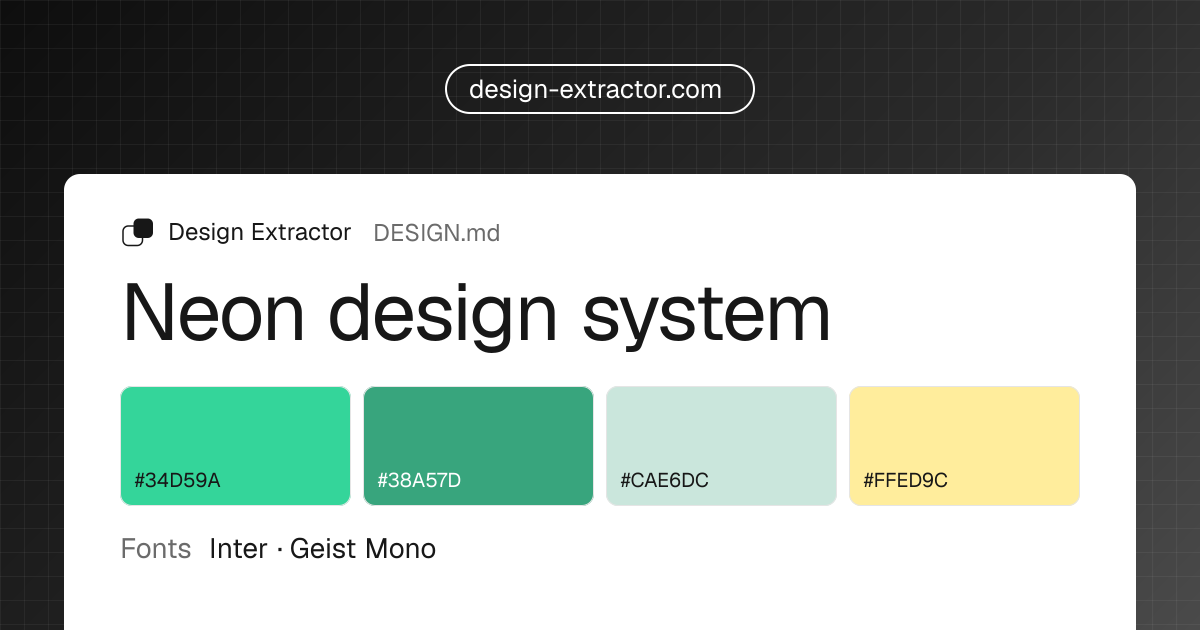 Design system de Neon | Design Extractor
